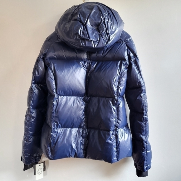 New S13 Kylie Gloss Duck Down Puffer Navy Jacket Coat NWT Size Large - Picture 6 of 11